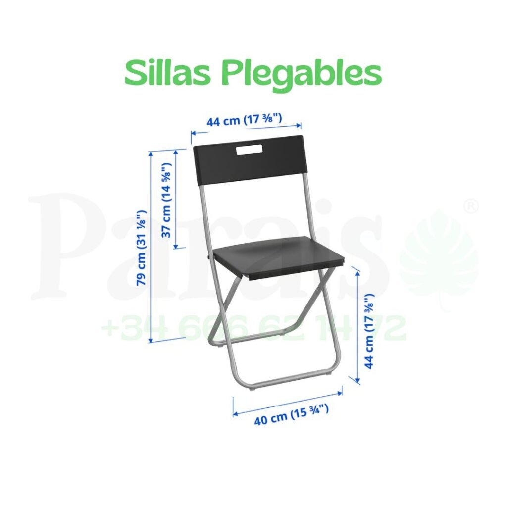 Alquiler Silla Plegable Negra 🪑