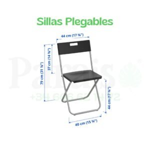 Alquiler Silla Plegable Negra 🪑