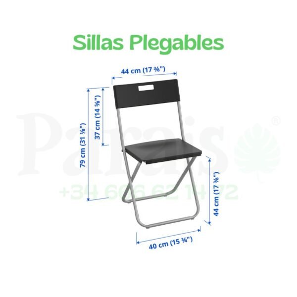 Alquiler Silla Plegable Negra 🪑