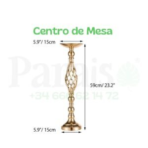 Alquiler Centro Mesa Soporte de Metal Dorado