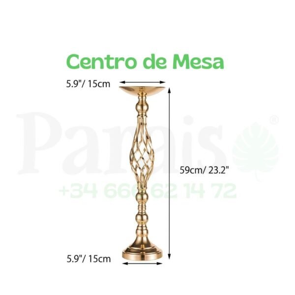 Alquiler Centro Mesa Soporte de Metal Dorado