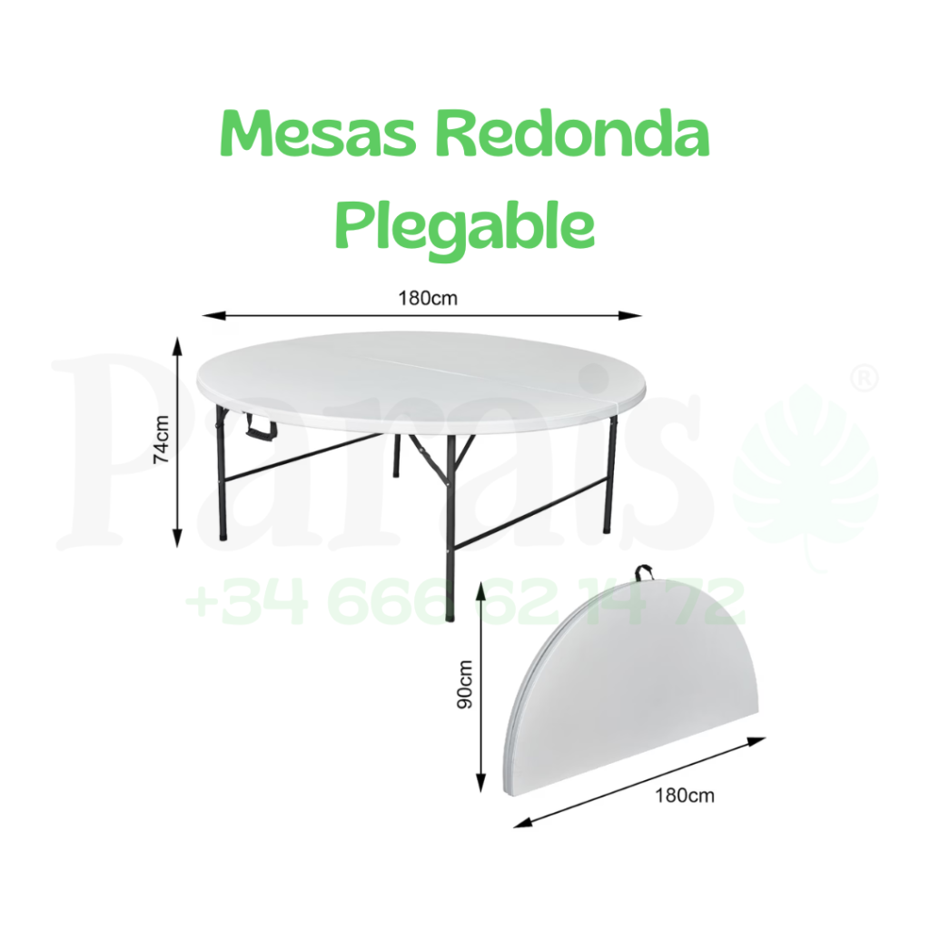 Alquiler Mesa Redonda Plegable